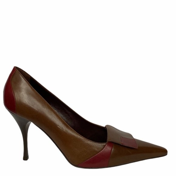 Gunmetal Brown color-block stiletto pumps NEW w/o box - Picture 12 of 12